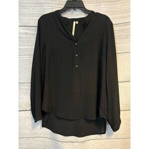 Bellatrix Black Button-Up Long Sleeve Blouse Size M